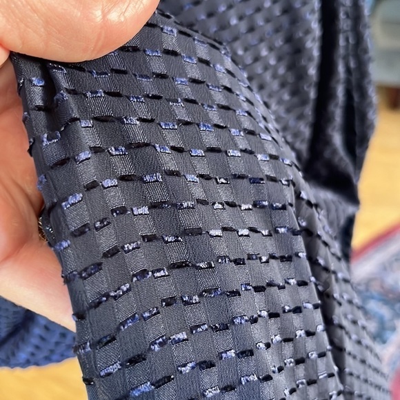 H&M Long Sleeve Textured Wrap Dress Navy NWT Size 2 - Picture 9 of 11